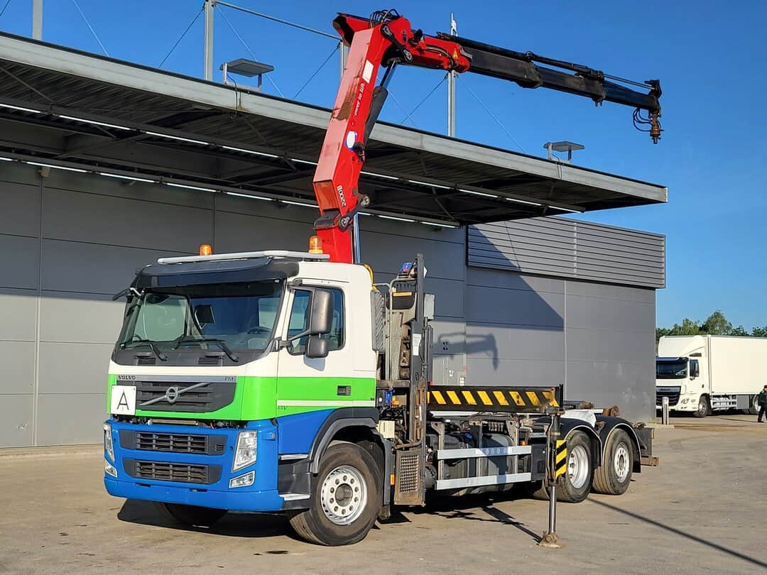 Volvo FM 370 Containersystem HMF 2200-K3 Kran Crane VDL S21-6200 Hooklift Lift+steering axle Euro 5