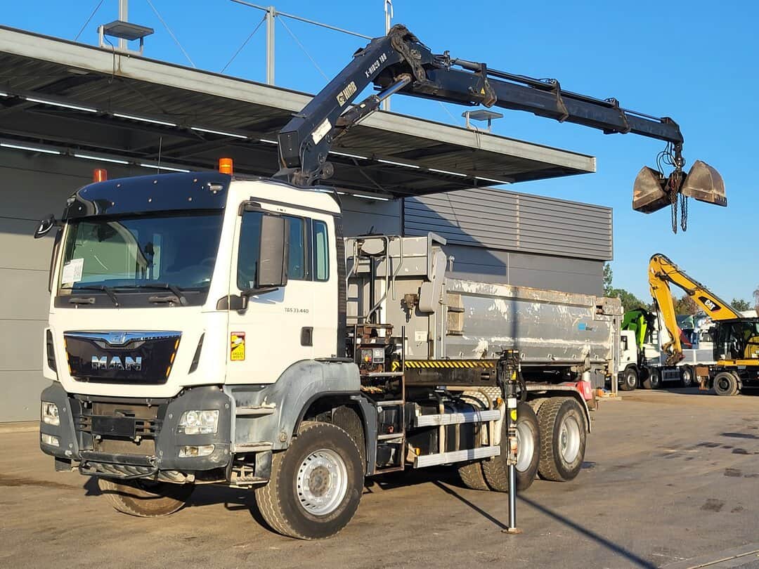 MAN TGS 33.440 Tipper HIAB X-HIDUO 188 E-3 Crane Kran 10m3 2-way tipper Big-Axle Euro 6