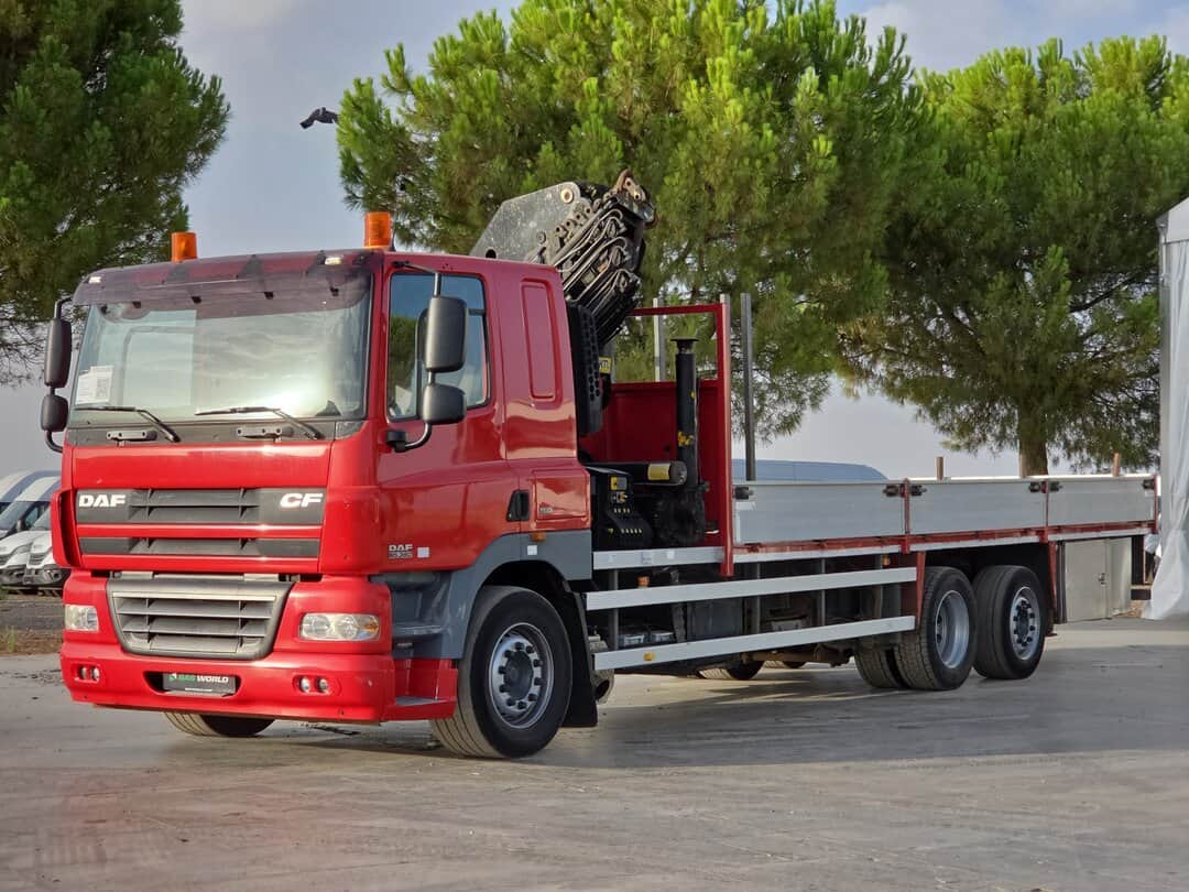 DAF CF85.360 Open Palfinger PK27002 con 8 extensiones, camión grúa con eje direccional, Euro 5