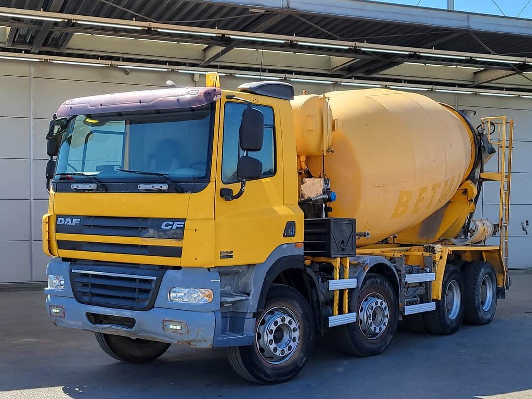 DAF CF85.360 Concrete mixer 9m3 Mixer Steelsuspension Big-Axle Manual Euro 4