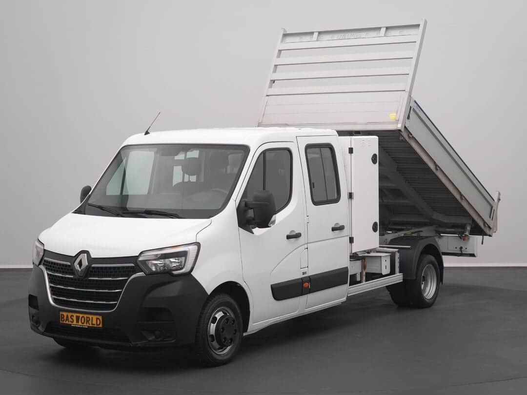 Renault Master 130PK Tipper Kipper Dubbele Cabine Dubbellucht Airco 3,5t Trekhaak Euro6 Benne Kieper Doka Mixto