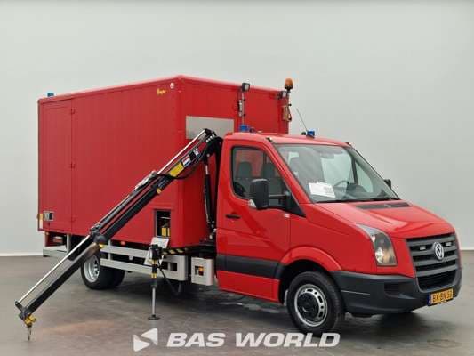 Volkswagen Crafter Hiab 013 T-2 Crane D'Hollandia Taillift Side Door Dubble Air Closed Box Navi Airco Cruise Camera 2009