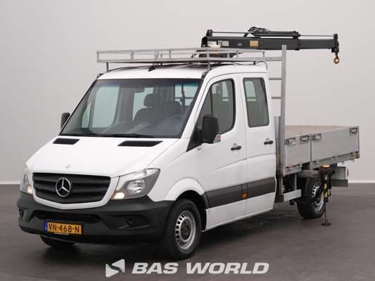 Mercedes Sprinter Double Cab Open-box Airco Crane lorry HIAB Crane DC Doka Pritsche Euro 5 2015